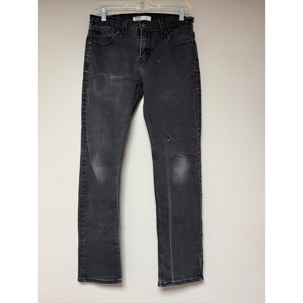 Levi Strauss‎ Signature Slim Fit Black Wash Denim Jeans Men W30 L30
